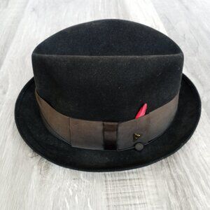 Genuine Fur Felt Vintage Fedora Royal Crest 7 3/8 Hat